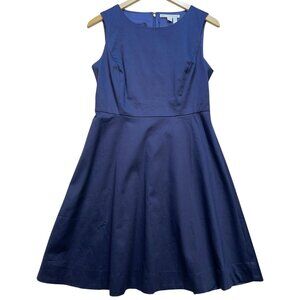 Draper James Women's Fit And Flare Mini Dress Sleeveless Size 8 Blue Back Zipper